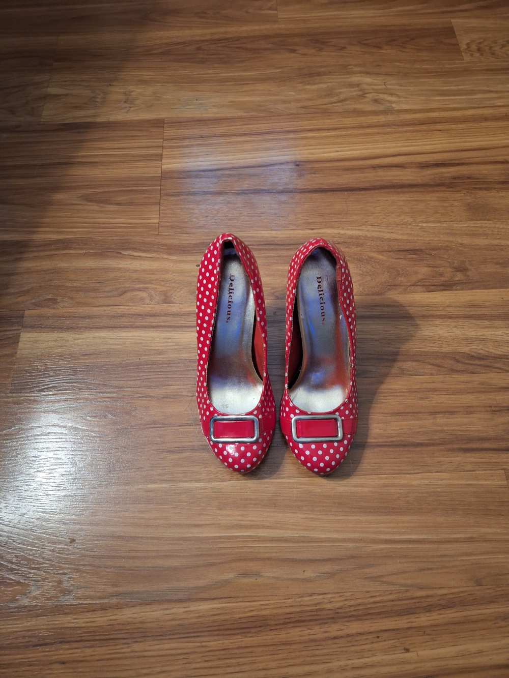 Delicious Red Polka Dot Heels – Cute Retro Buckle